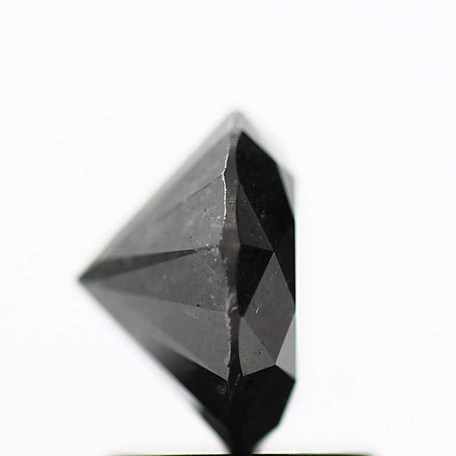 1.52 Carat Fancy Black Round Brilliant Cut Natural Loose Diamond For Ring