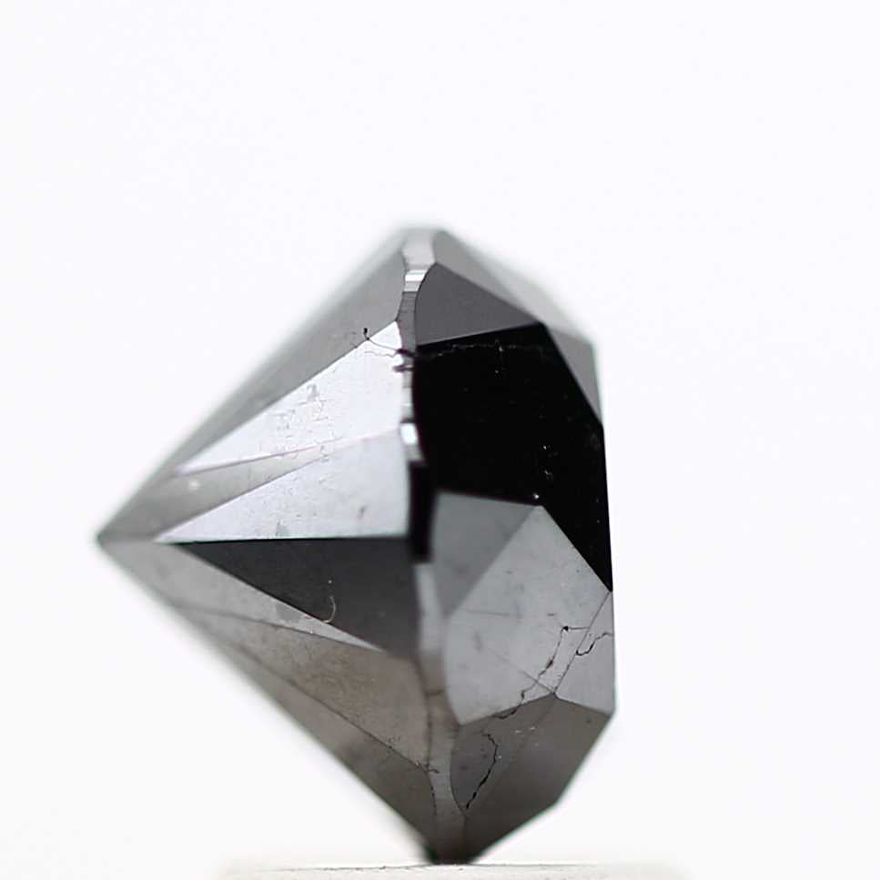 2.57 Carat Fancy Black Round Shape Brilliant Cut Natural Loose Diamond