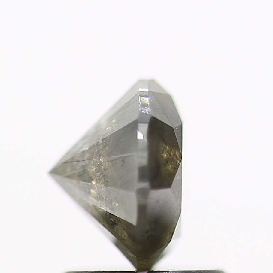 1.34 Carat Salt and Pepper Gray Round Brilliant Cut Natural Loose Diamond