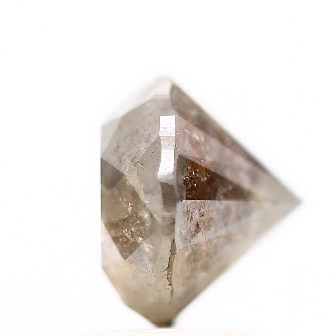 2.84 Carat Gray Rustic Round Shape Brilliant Cut Natural Loose Diamond