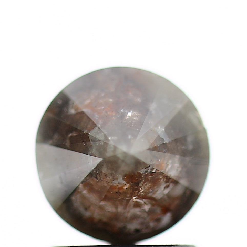 1.56 Carat Gray Rustic Round Shape Brilliant Cut Natural Loose Diamond