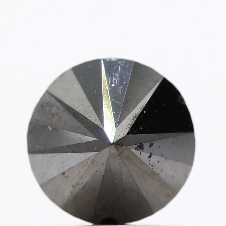 1.00 Carat Fancy Black Round Shape Brilliant Cut Natural Loose Diamond