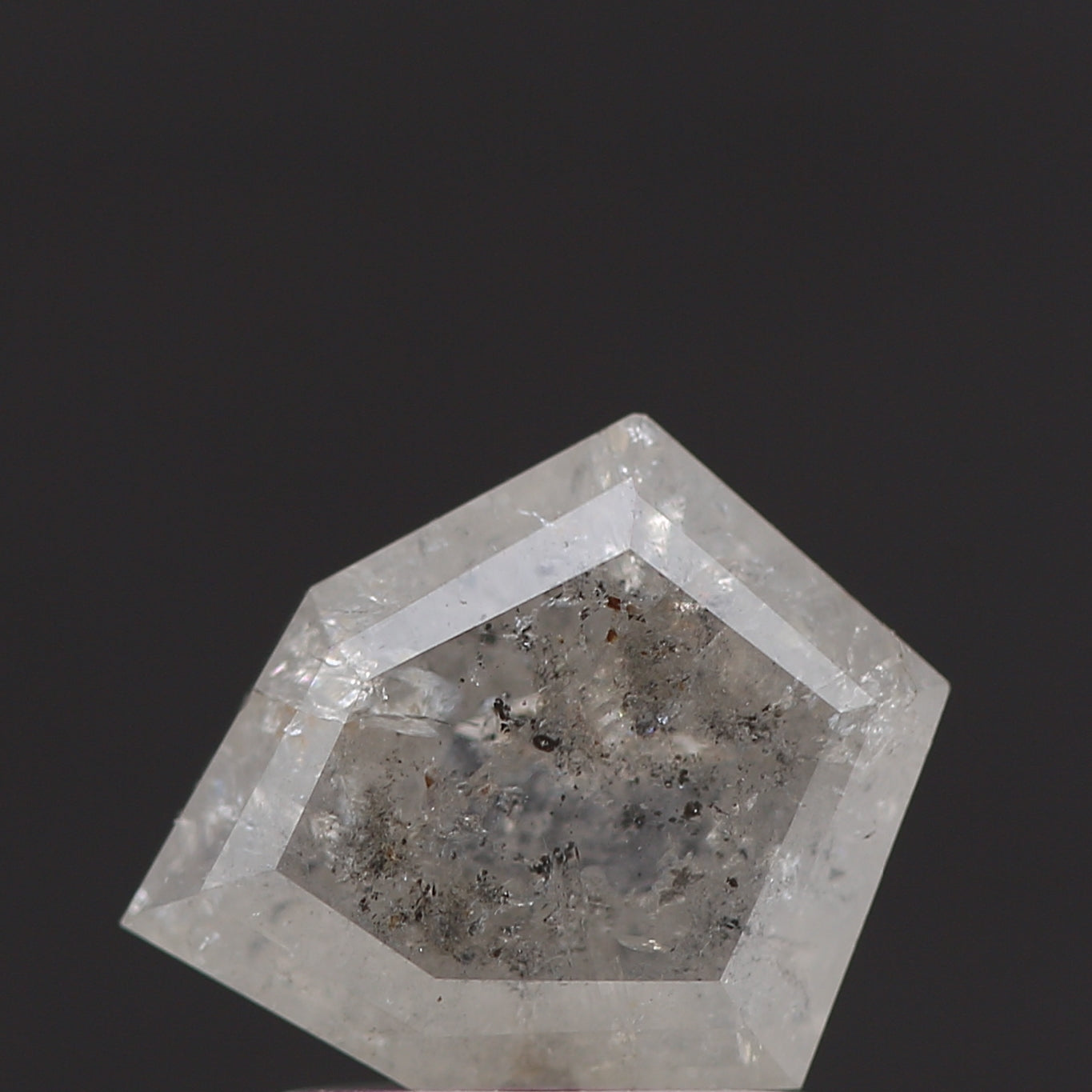 salt and pepper diamond ! 1.27 Ct 8.60 x 6.90 x 3.20 MM natural gray shield loose diamond for engagement ring for her