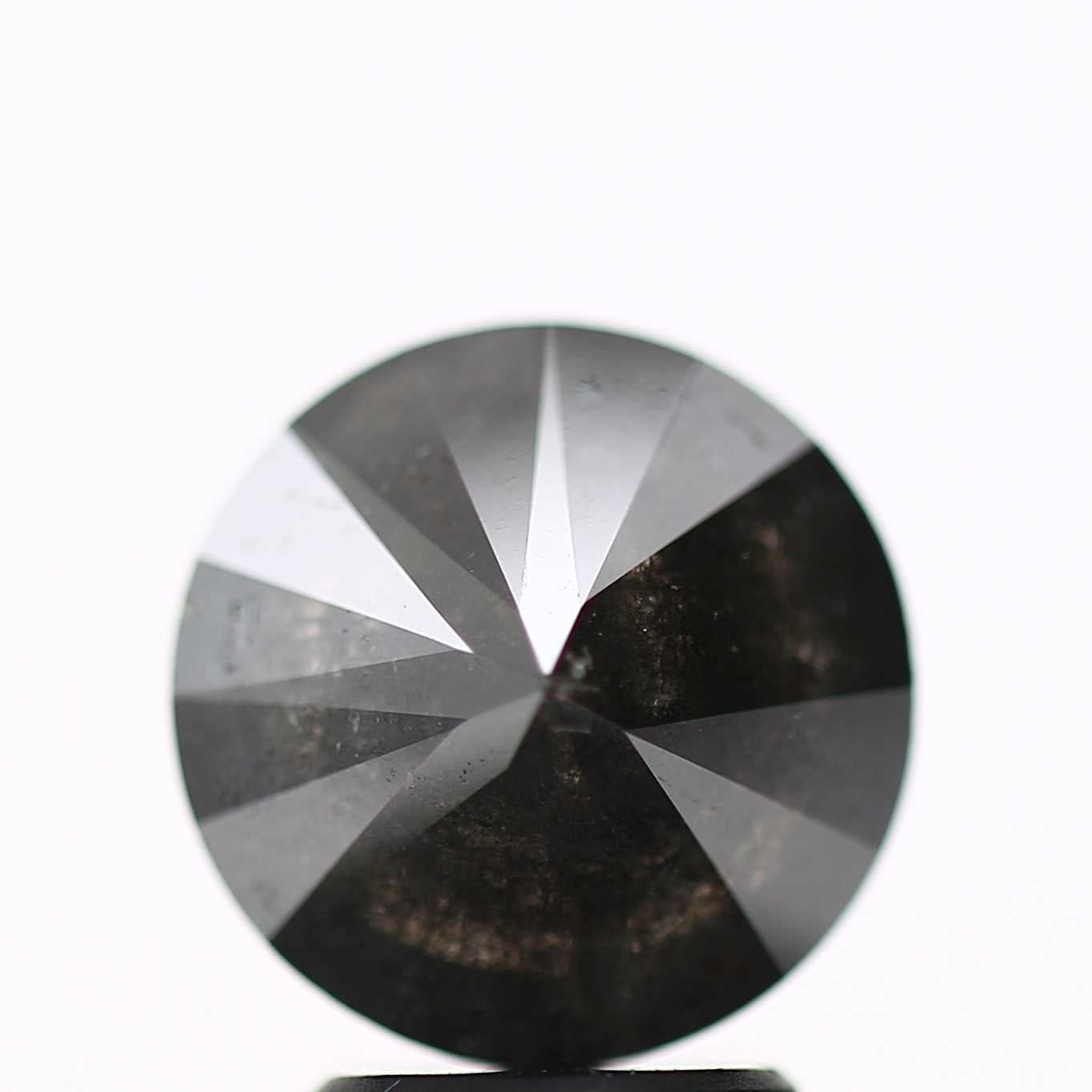 2.46 Carat Salt and Pepper Fancy Round Brilliant Cut Natural Loose Diamond