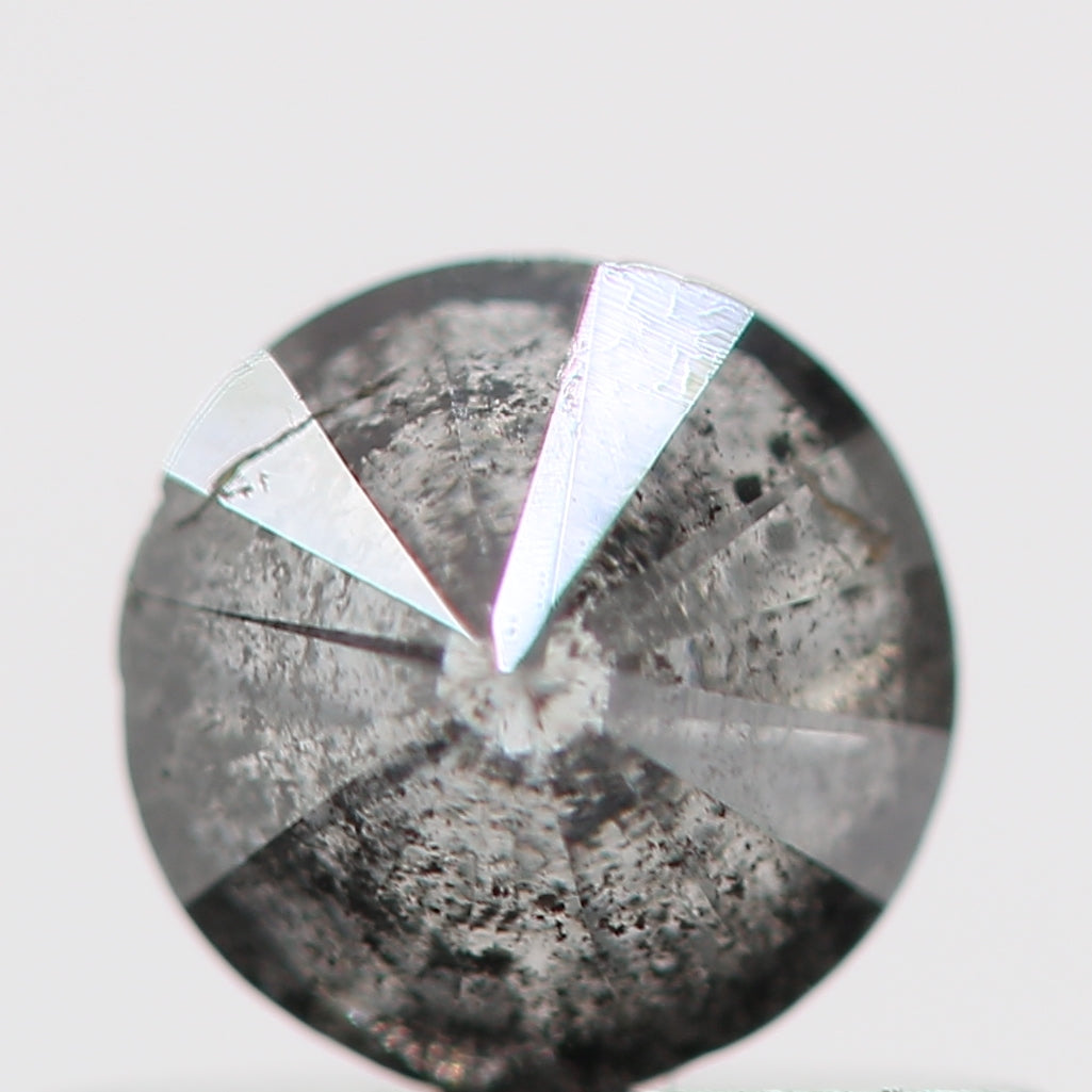 0.42 Carat Salt and Pepper Gray Round Brilliant Cut Natural Loose Diamond