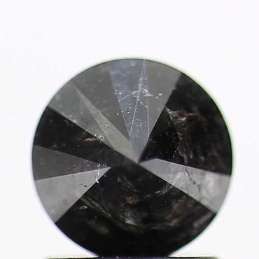 1.02 Carat Fancy Black Round Brilliant Cut Natural Loose Diamond