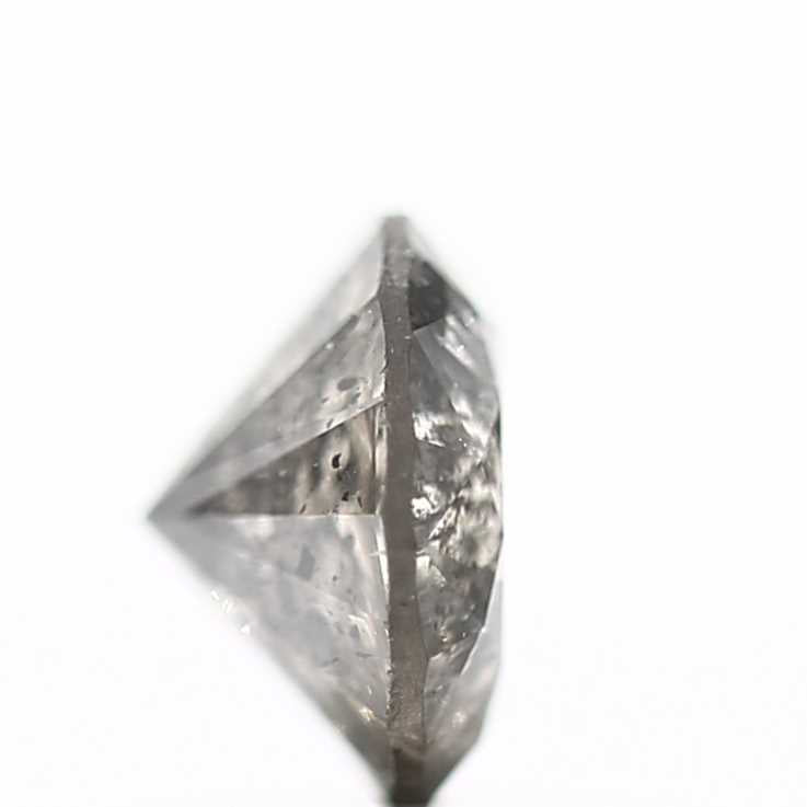 0.68 Carat Salt and Pepper Gray Round Brilliant Cut Natural Loose Diamond