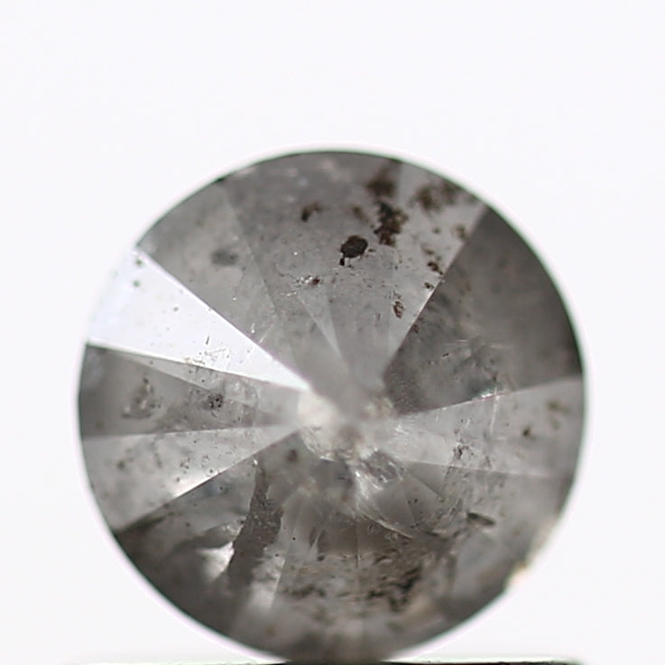 0.85 Carat Salt and Pepper Diamond Gray Round Brilliant Cut Natural Loose Diamond