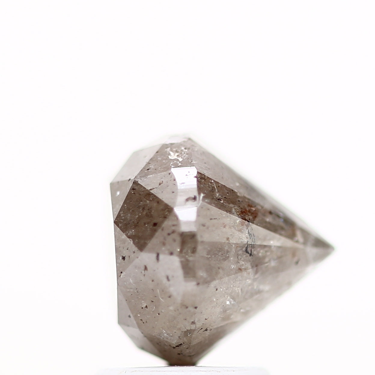 3.06 Carat Gray Rustic Round Shape Brilliant Cut Natural Loose Diamond