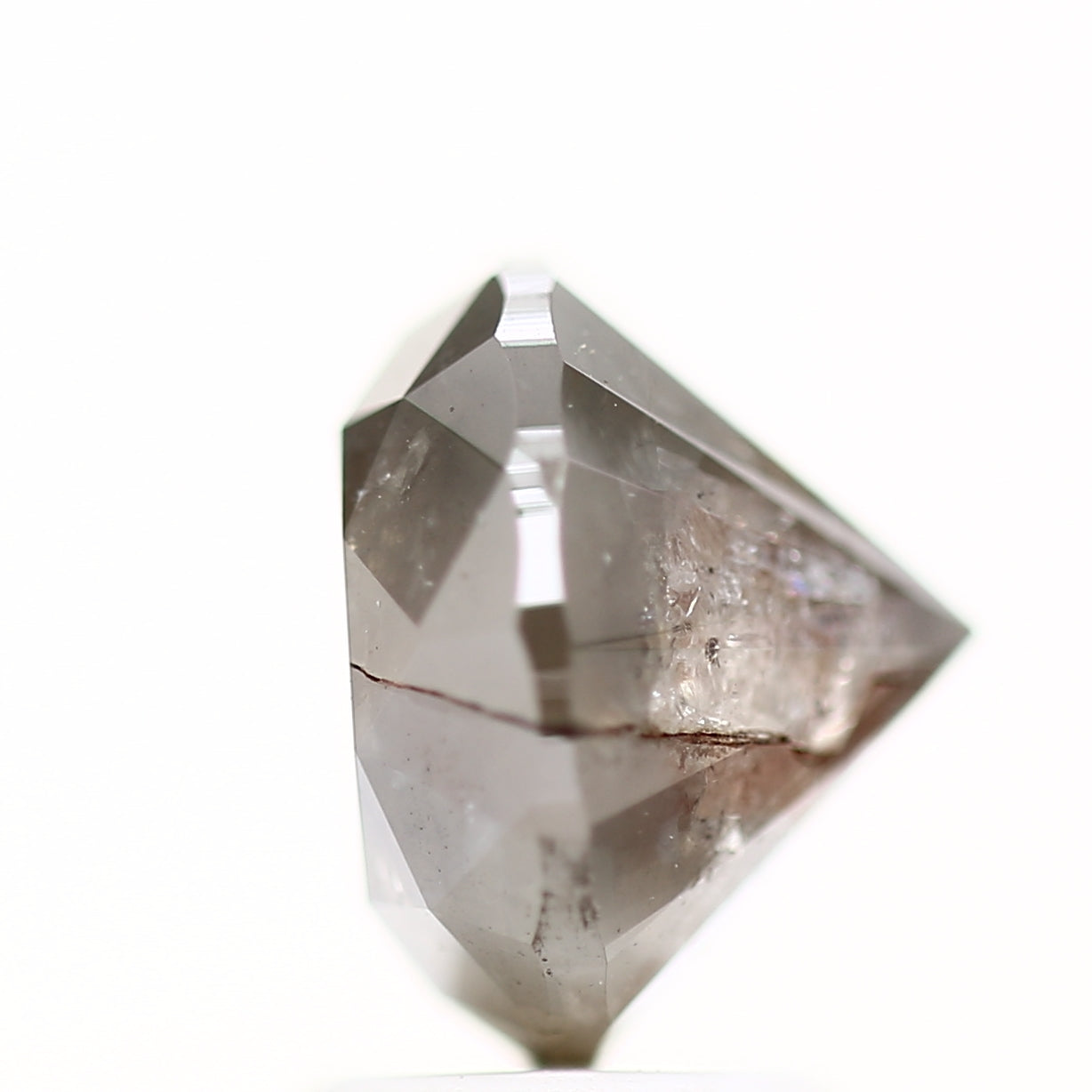 3.54 Carat Gray Rustic Round Shape Brilliant Cut Natural Loose Diamond