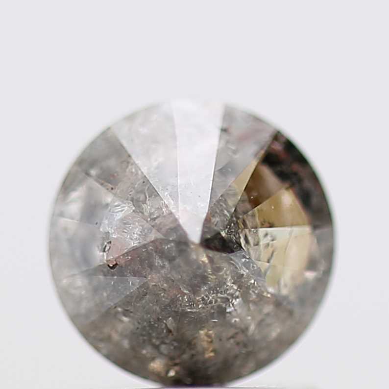 0.97 Carat Salt and Pepper Diamond Gray Fancy Round Brilliant Cut Natural Loose Diamond