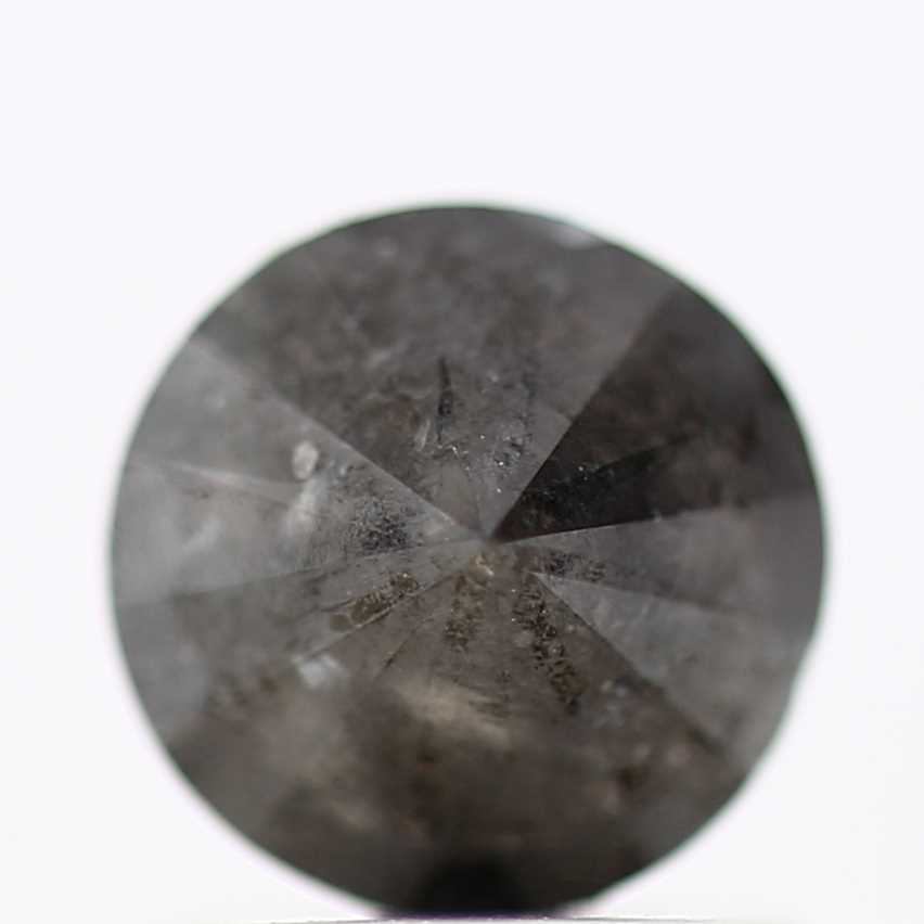 0.98 Carat Salt and Pepper Diamond Black Round Shape Brilliant Cut Natural Loose Diamond