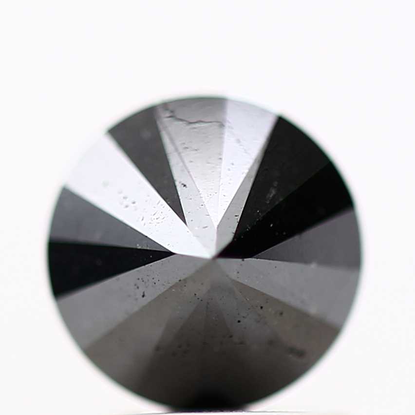 0.97 Carat Fancy Black Round Brilliant Cut Natural Loose Diamond