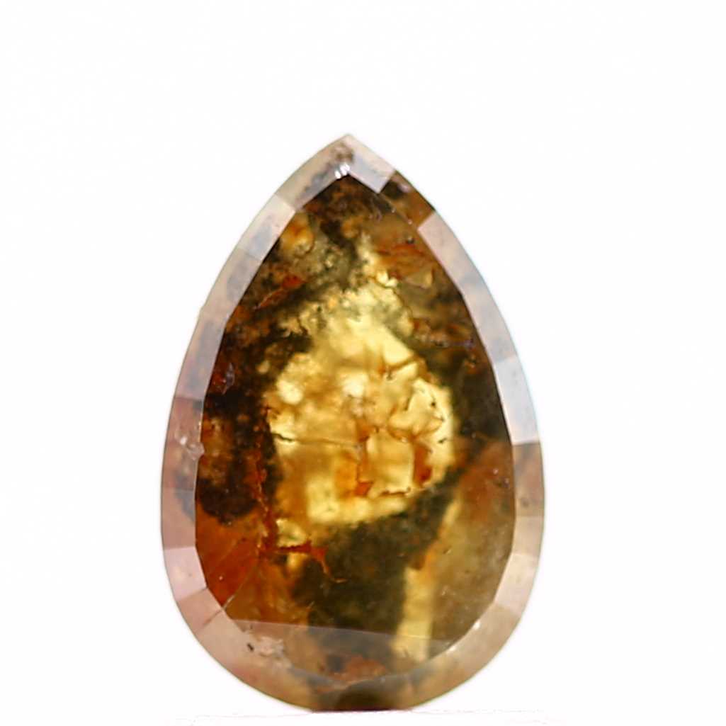 Salt and Pepper Diamond Fancy Orange Color 1.00 CT 7.85 x 5.28 x 2.60 MM Pear Cut Diamond! Natural Loose Diamond ! Christmas Gift for Her