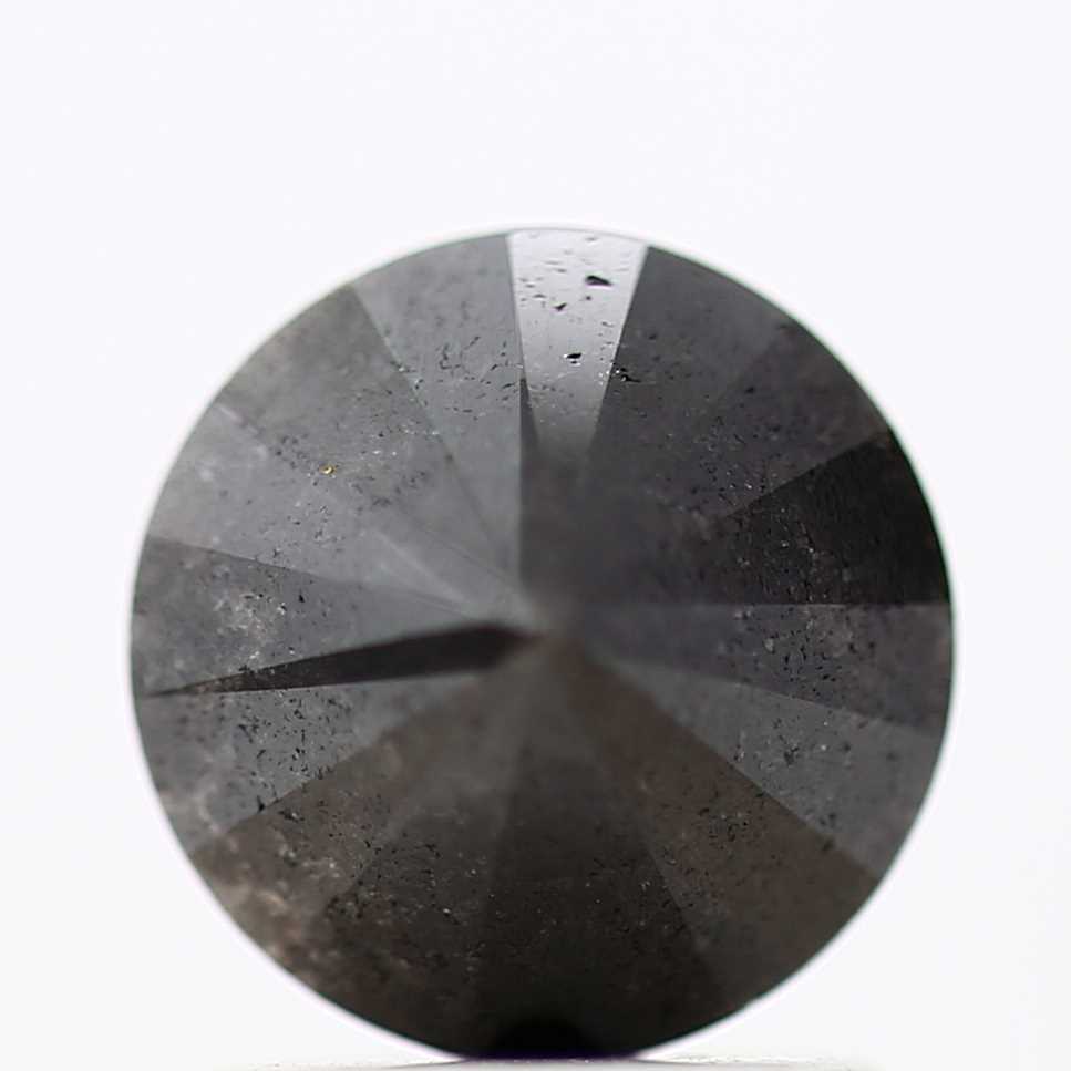 1.36 Carat Fancy Black Round Shape Brilliant Cut Natural Loose Diamond