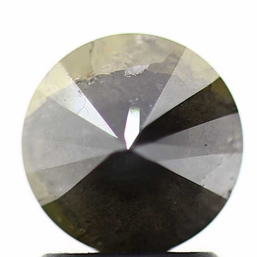 1.46 Carat Gray Yellow Rustic Fancy Round Brilliant Cut Natural Loose Diamond