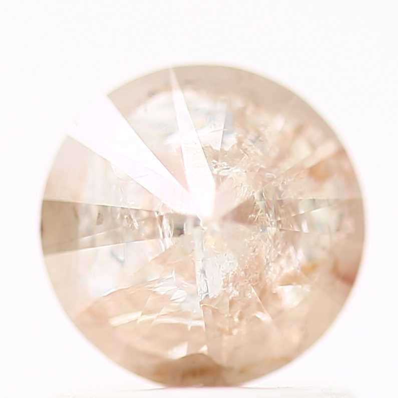 0.98 Carat Fancy Peach Orange Round Shape Brilliant Cut Natural Loose Diamond