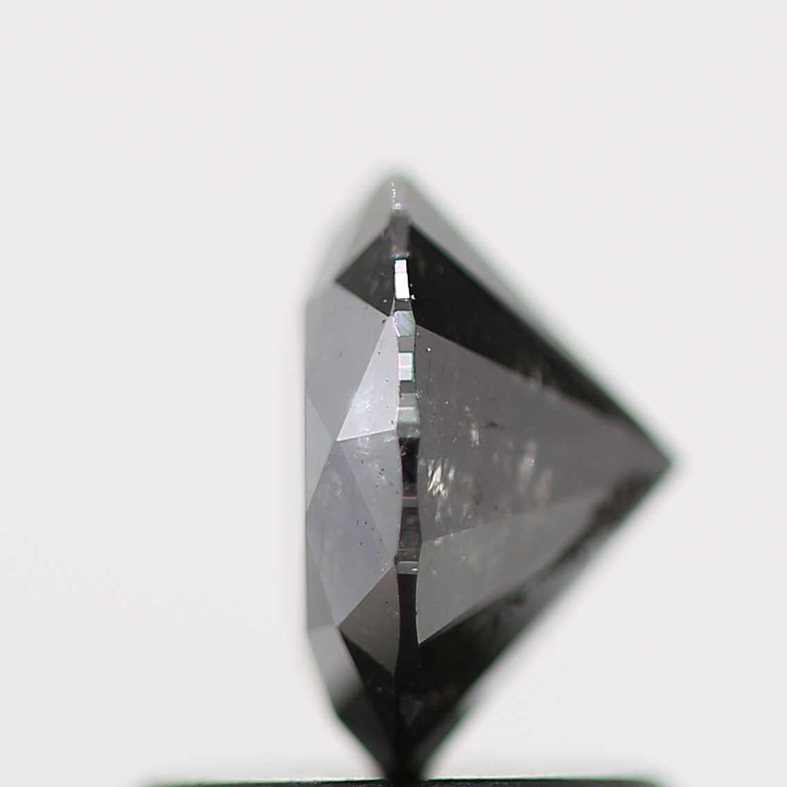 1.08 Carat Fancy Black Round Brilliant Cut Natural Loose Diamond