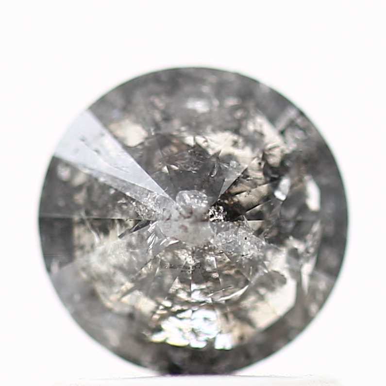 Salt and Pepper Diamond Fancy Gray Color 0.80 CT 6.15 x 3.30 MM Round Brilliant Cut Diamond! Natural Loose Diamond ! Christmas Gift for Her