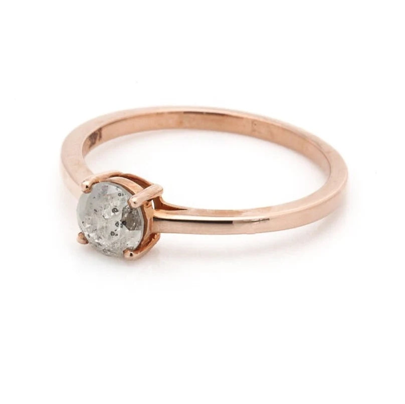 Salt and Pepper Diamond ring, solitaire ring, diamond Wedding anniversary ring, engagement ring