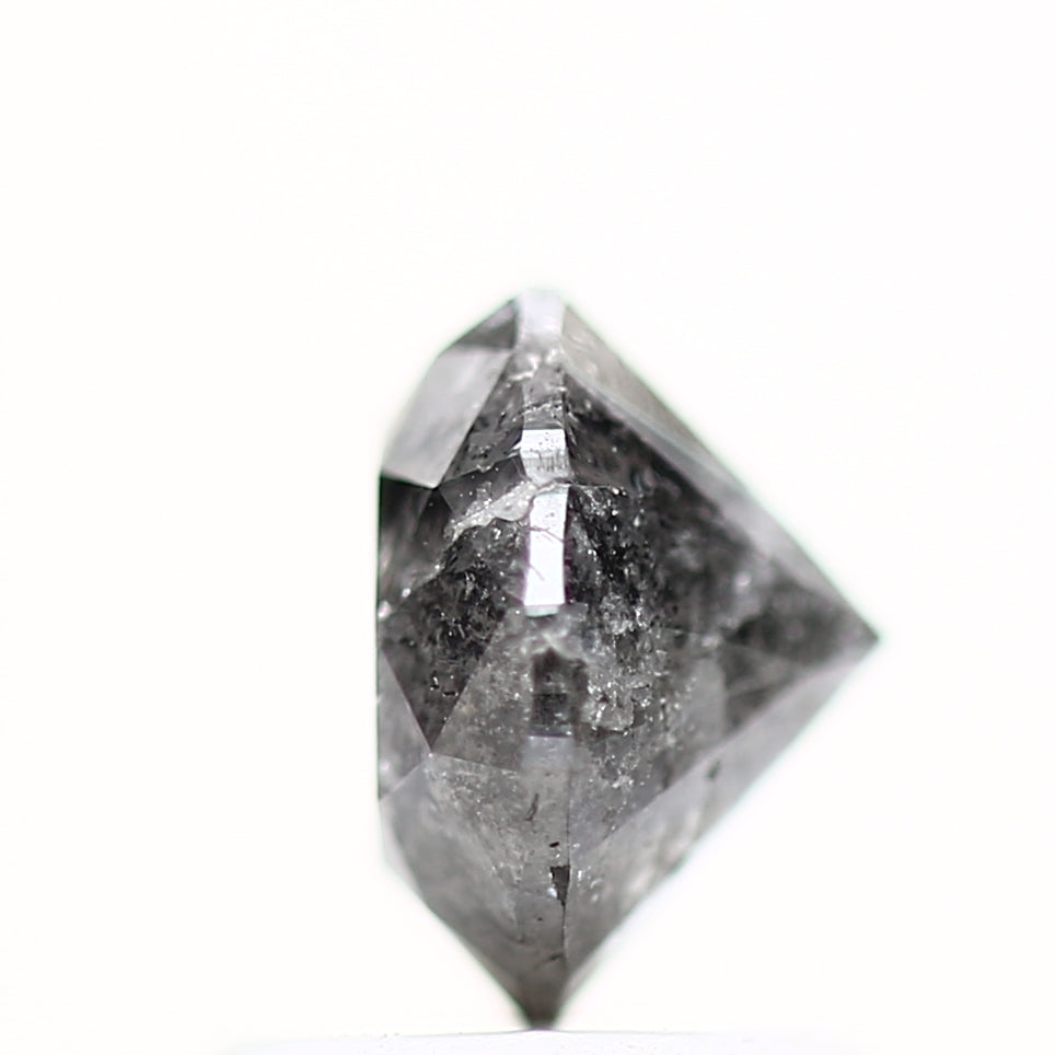 1.30 Carat Salt and Pepper Diamond Gray Round Brilliant Cut Natural Loose Diamond