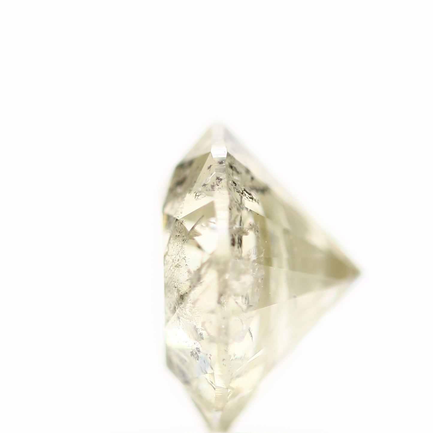 2 Carat Salt and Pepper Yellow Round Brilliant Cut Natural Loose Diamond