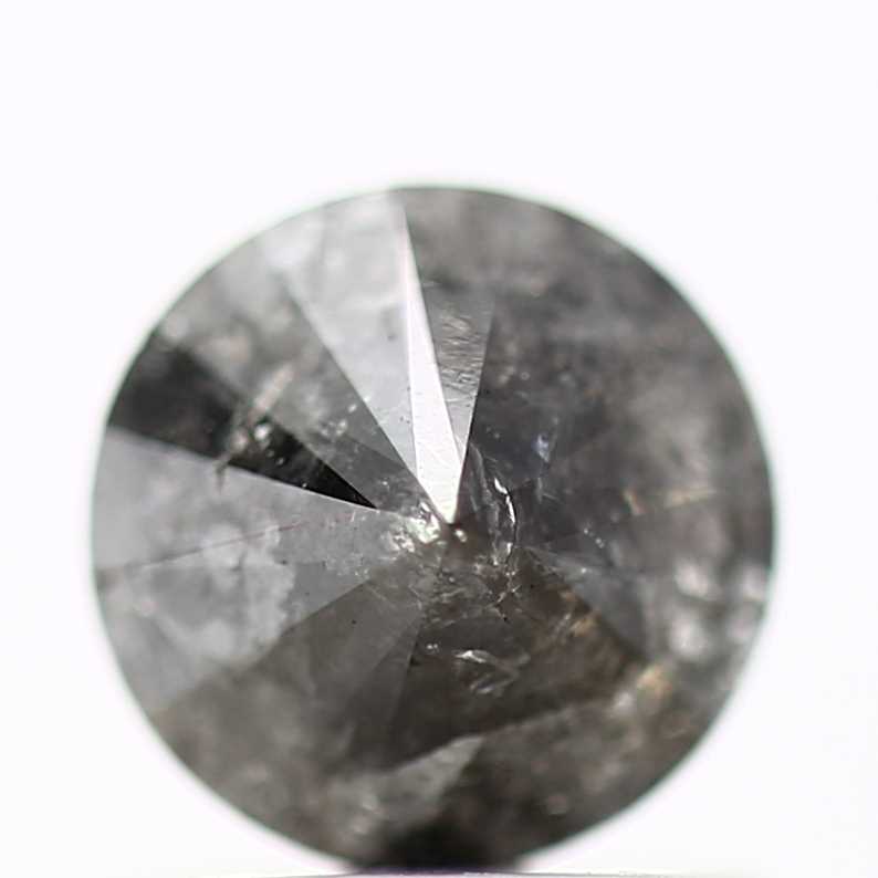 0.88 Carat Salt and Pepper Diamond Fancy Round Brilliant Cut Natural Loose Diamond