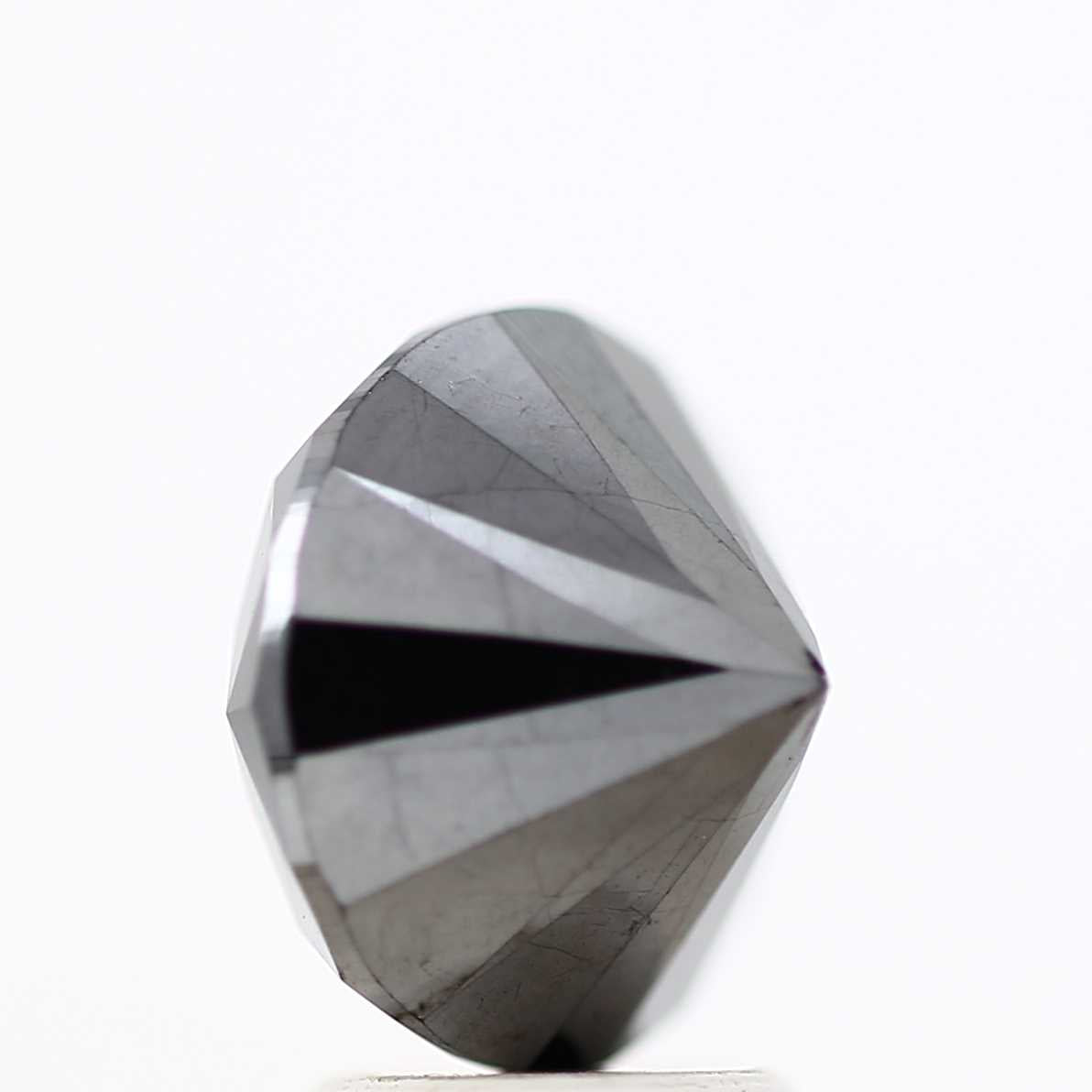 3.93 Carat Fancy Black Round Shape Brilliant Cut Natural Loose Diamond