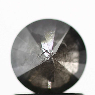 0.81 Carat Salt and Pepper Gray Fancy Round Brilliant Cut Natural Loose Diamond