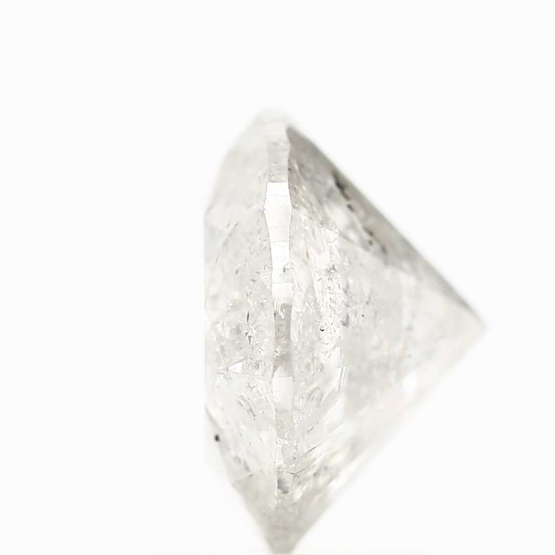 2.51 Carat Fancy Gray Round Cut Salt and Pepper Natural Loose Diamond