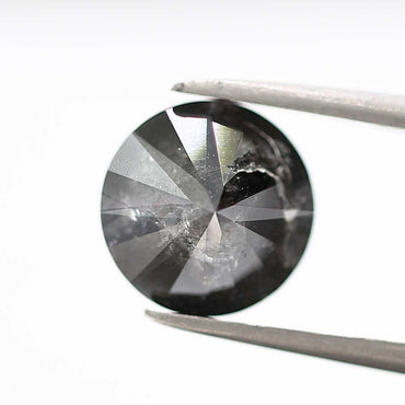 2.59 Carat Fancy Black Round Cut Natural Loose Diamond