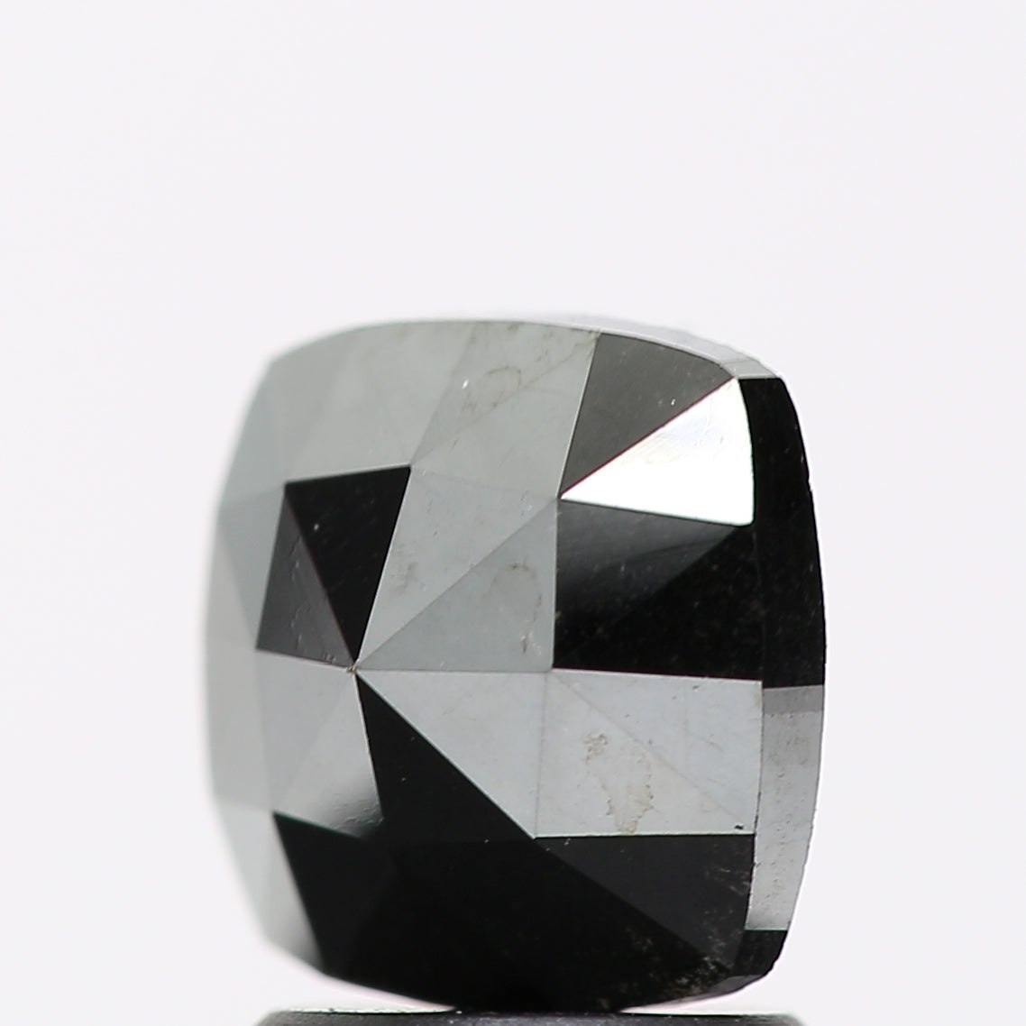 1.51 Ct Natural Black Cushion Single Cut Loose Diamond for Jewelery
