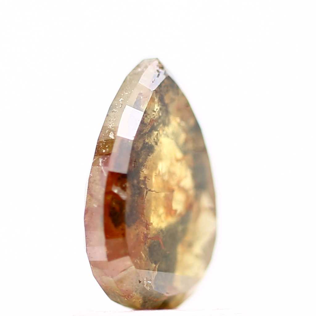 Salt and Pepper Diamond Fancy Orange Color 1.00 CT 7.85 x 5.28 x 2.60 MM Pear Cut Diamond! Natural Loose Diamond ! Christmas Gift for Her