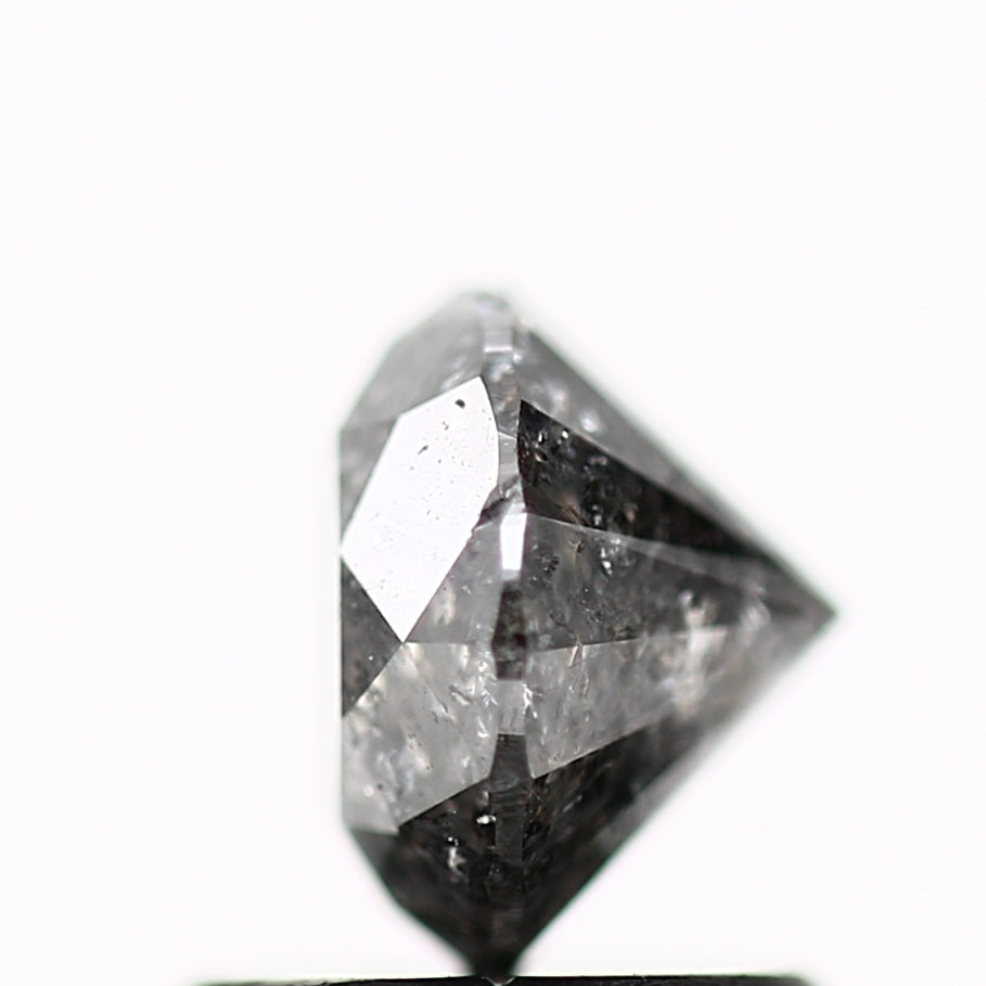 Salt and Pepper Diamond Fancy Gray Color 1.08 CT 6.10 x 4.54 MM Round Brilliant Cut Diamond! Natural Loose Diamond ! Christmas Gift for Her