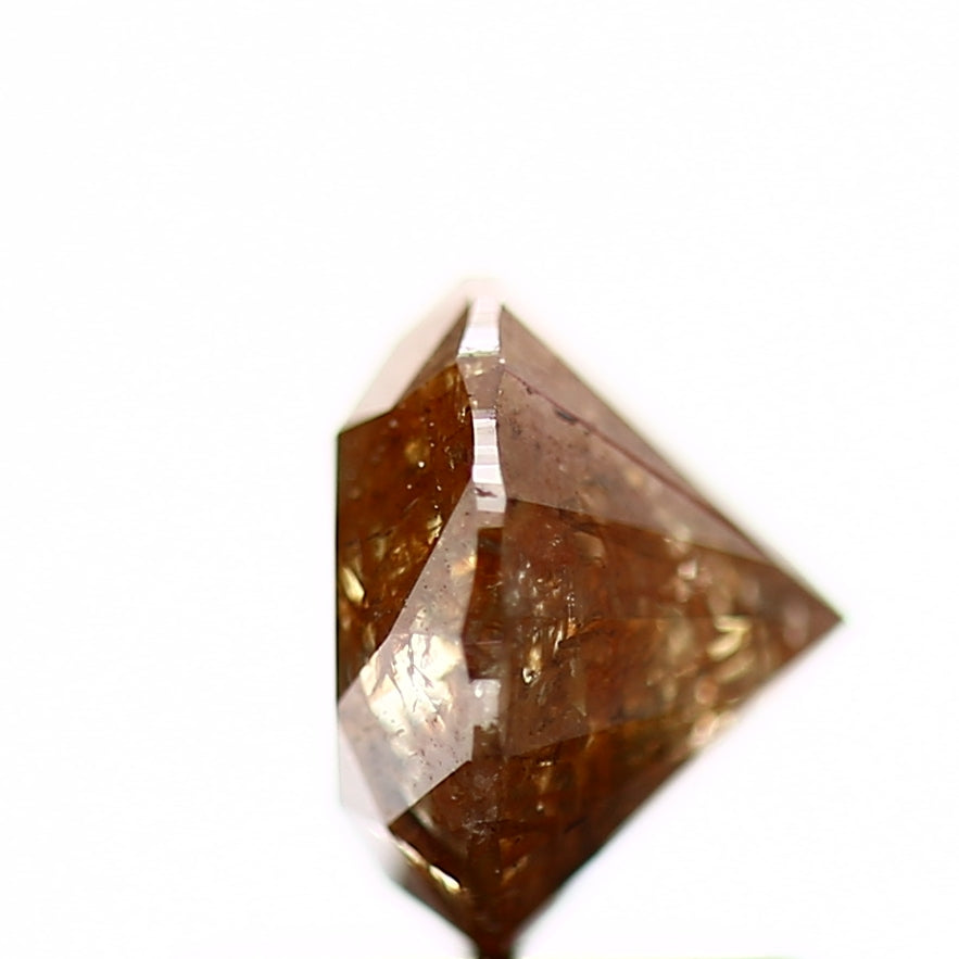 1.09 Carat Orange Rustic Round Shape Brilliant Cut Natural Loose Diamond