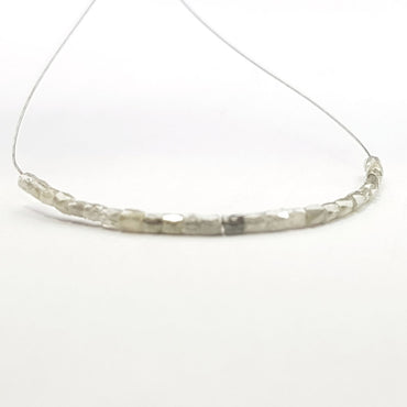 Natural Gray Color Polished Tube Diamond Beads