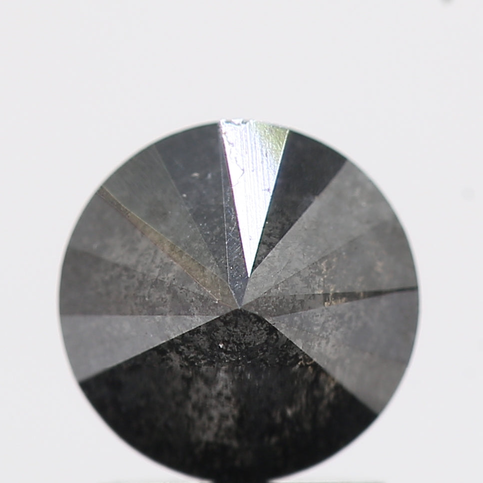 Salt And Pepper Diamond Fancy Gray Color 1.32 CT 6.70 x 4.60 MM Round Brilliant Cut Diamond ! Natural Loose Diamond ! Christmas Gift for Her