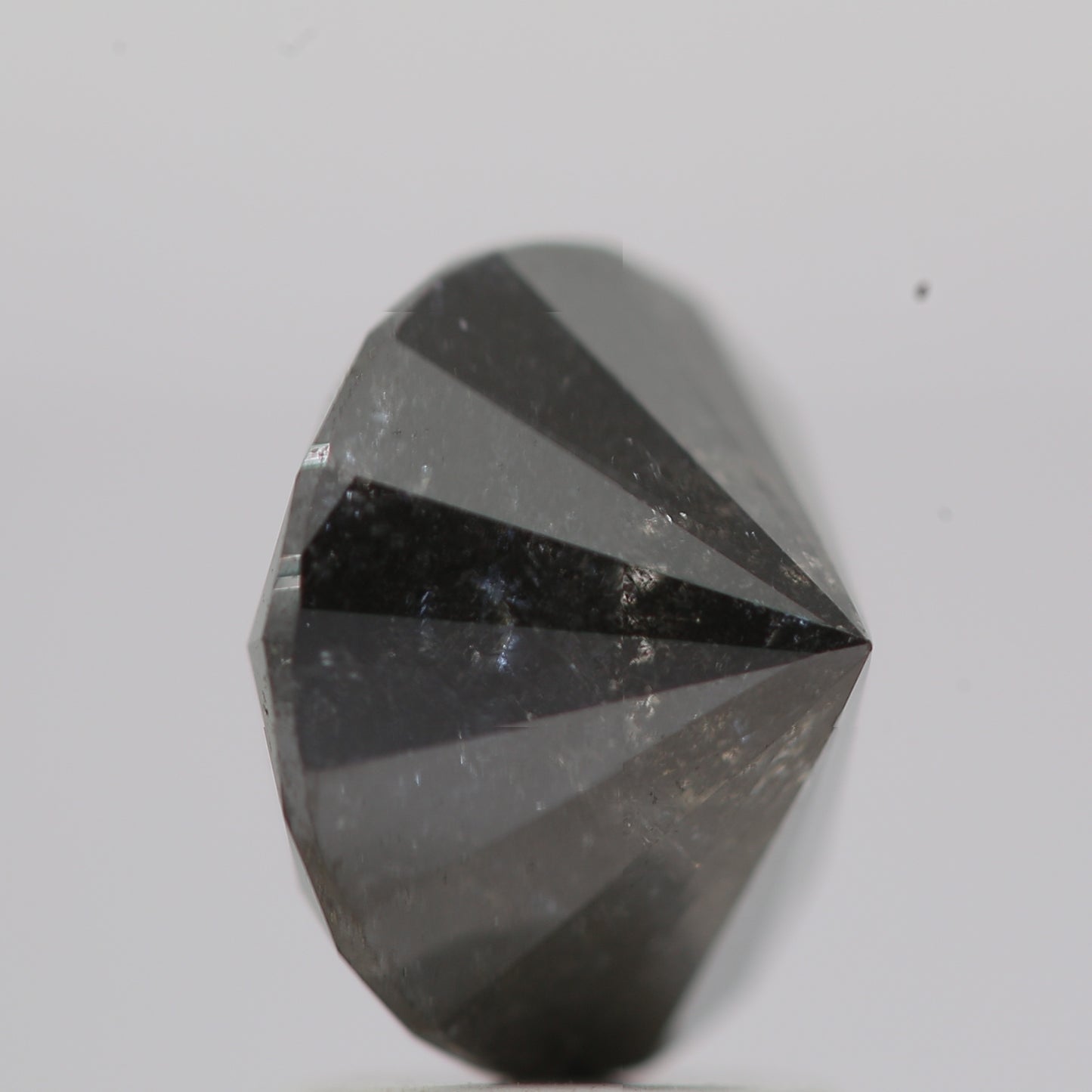 2.61 Carat Salt and Pepper Fancy Black Round Brilliant Cut Natural Loose Diamond