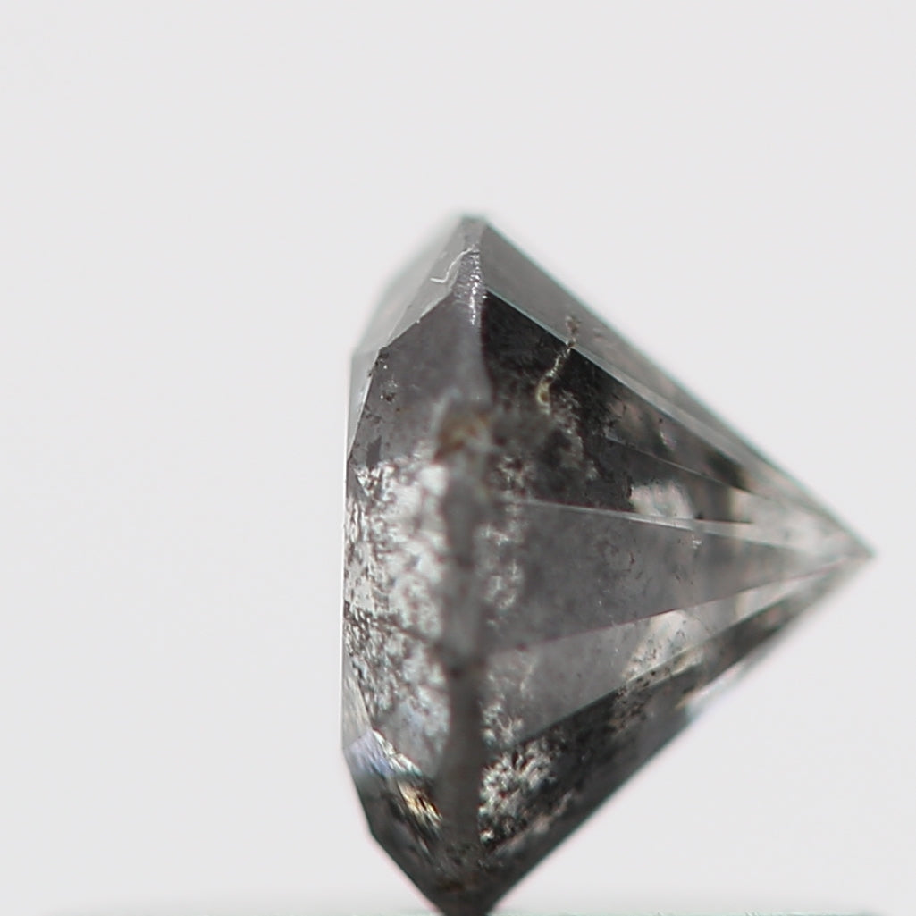 0.42 Carat Salt and Pepper Gray Round Brilliant Cut Natural Loose Diamond