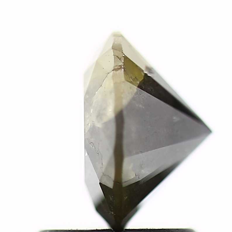 1.46 Carat Gray Yellow Rustic Fancy Round Brilliant Cut Natural Loose Diamond