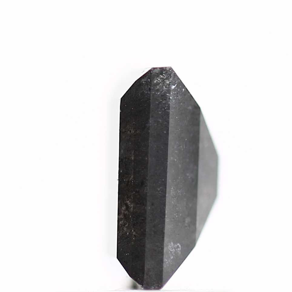 salt and pepper diamond ! 1.36 Ct 6.94 x 5.43 x 3.44 mm natural gray baguette loose diamond for engagement ring for her