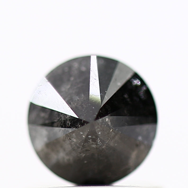 0.78 Carat Fancy Black Round Shape Brilliant Cut Natural Loose Diamond