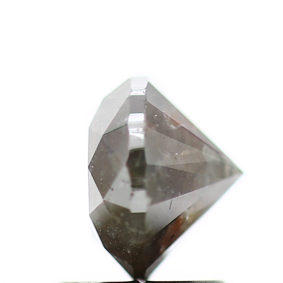 1.56 Carat Gray Rustic Round Shape Brilliant Cut Natural Loose Diamond