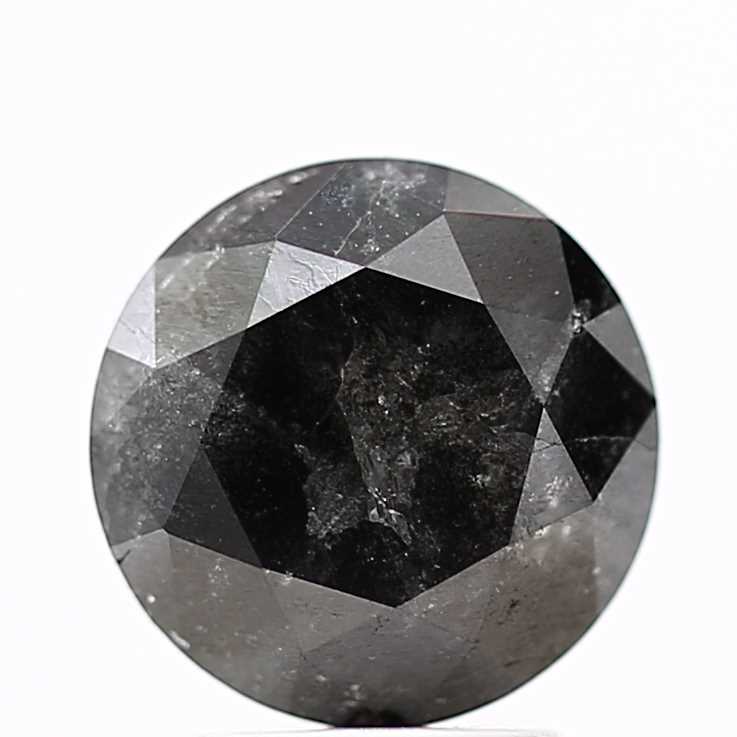 2.59 Carat Fancy Black Round Cut Natural Loose Diamond