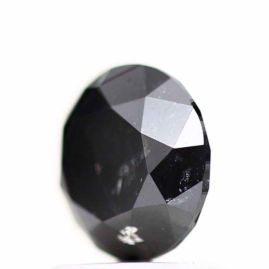 1.22 Carat Fancy Black Round Brilliant Cut Natural Loose Diamond