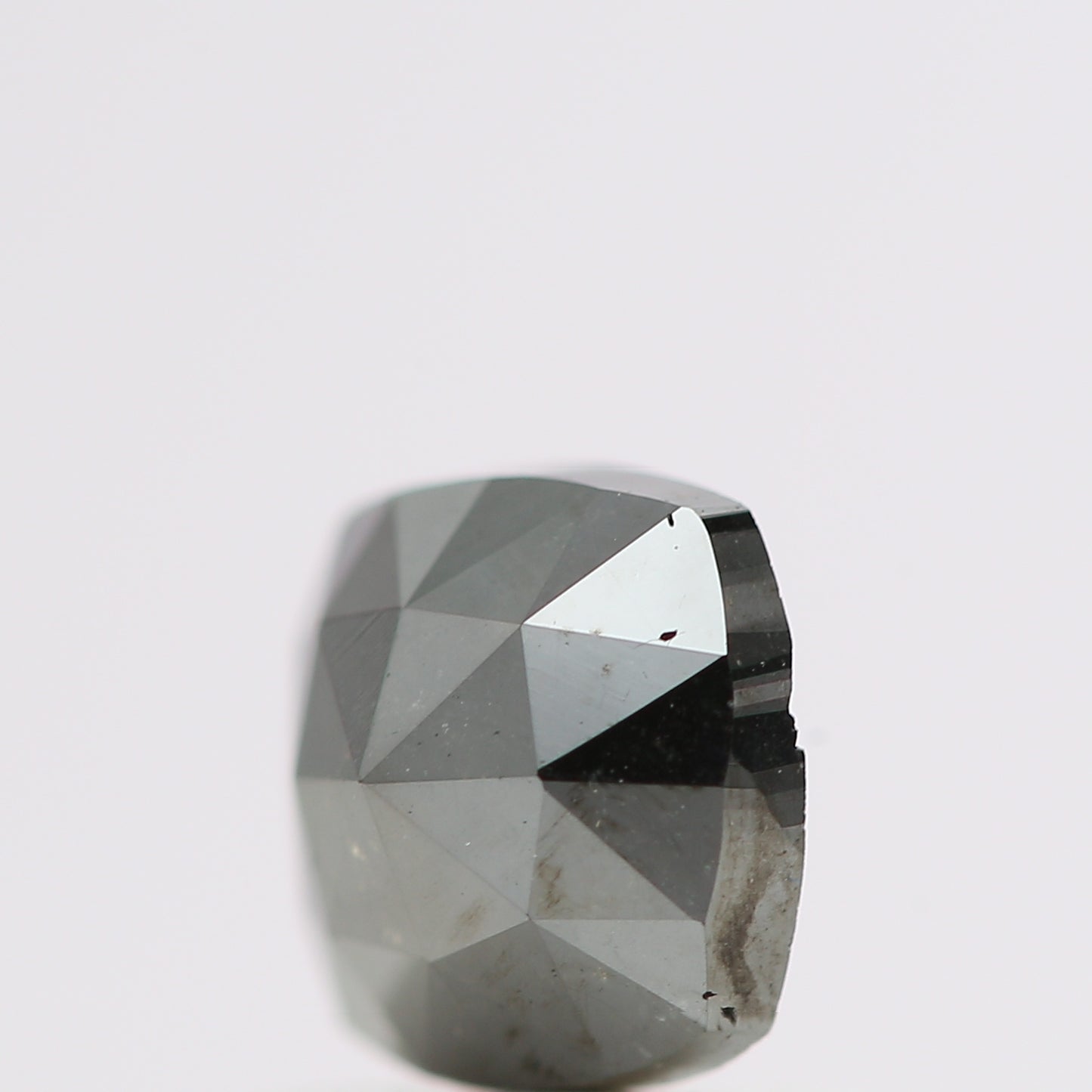 0.77 Ct Natural Black Cushion Single Cut Loose Diamond for Jewelery