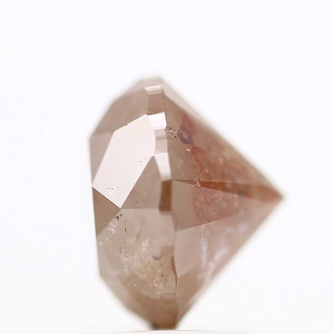 3.09 Carat Orange Brown Rustic Round Shape Brilliant Cut Natural Loose Diamond