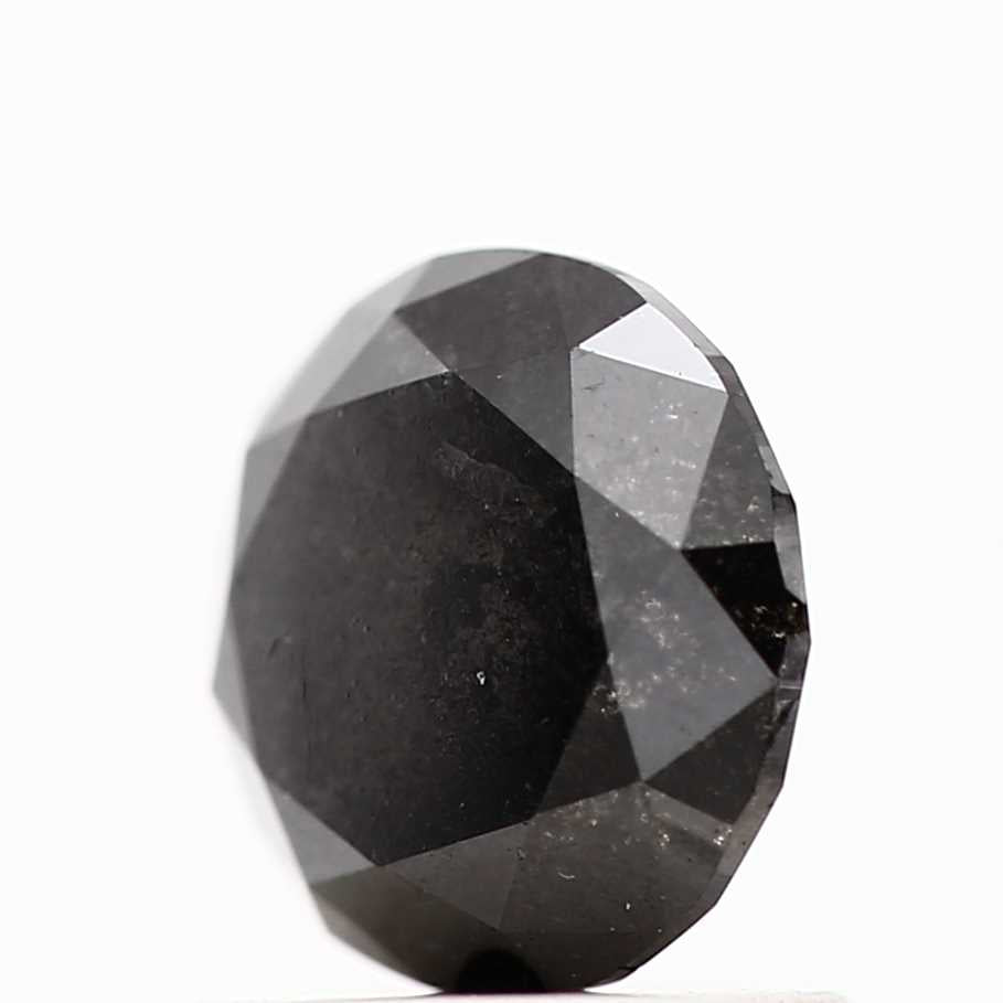 1.26 Carat Fancy Black Round Shape Brilliant Cut Natural Loose Diamond