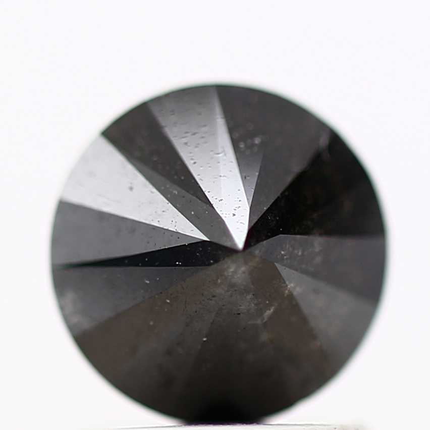 1.10 Carat Fancy Black Round Brilliant Cut Natural Loose Diamond