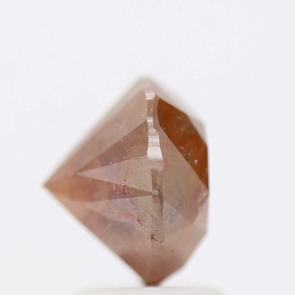 3.03 Carat Fancy Orange Rustic Round Shape Brilliant Cut Natural Loose Diamond